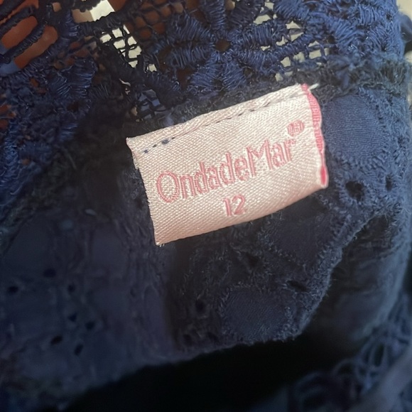 OndadeMar Navy Eyelet Coverup size 12 - Picture 5 of 7
